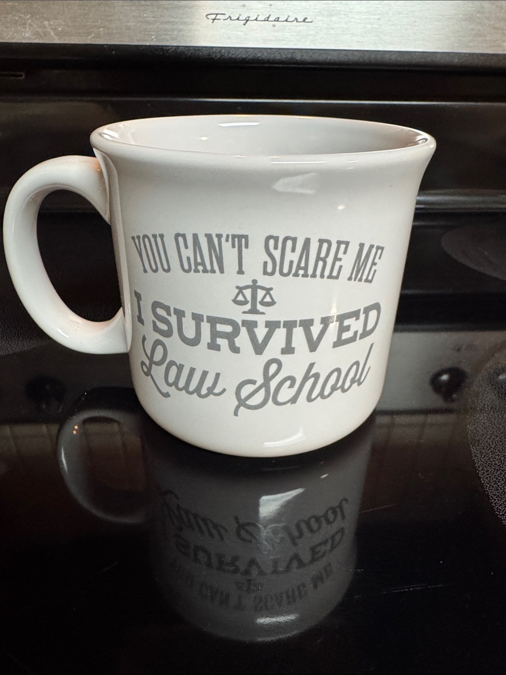 Open Road Brands White Mug with Gray Law School Typography
